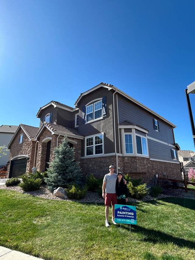 The Thompsons' newly painted home